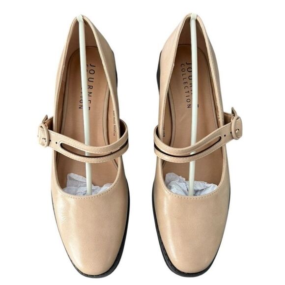 Journeee Collection Savvi Mary Jane Pump Heels Faux Leather Shoes Women’s Size 8 - Picture 8 of 15